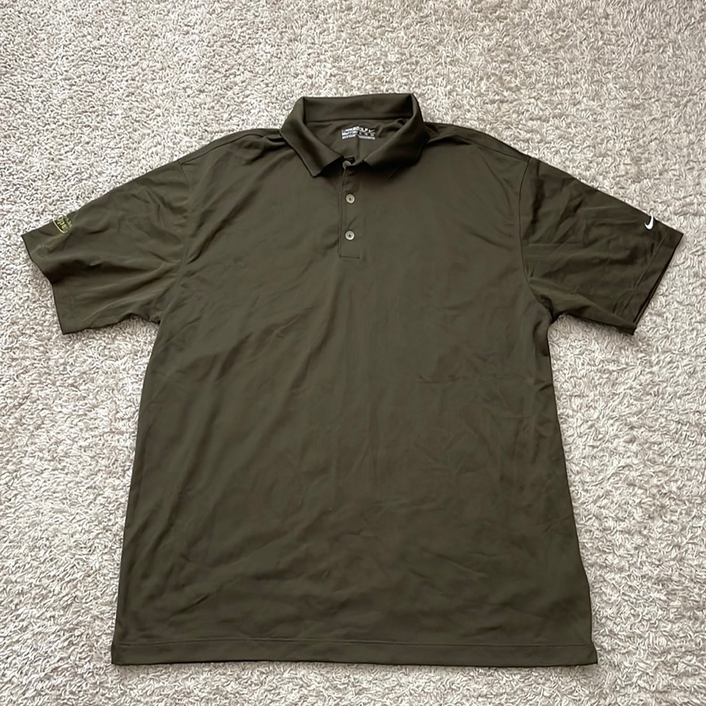 EUC Men’s Nike Dri-Fit OD Green/White/Green Accents Short Sleeve Polo Size XL